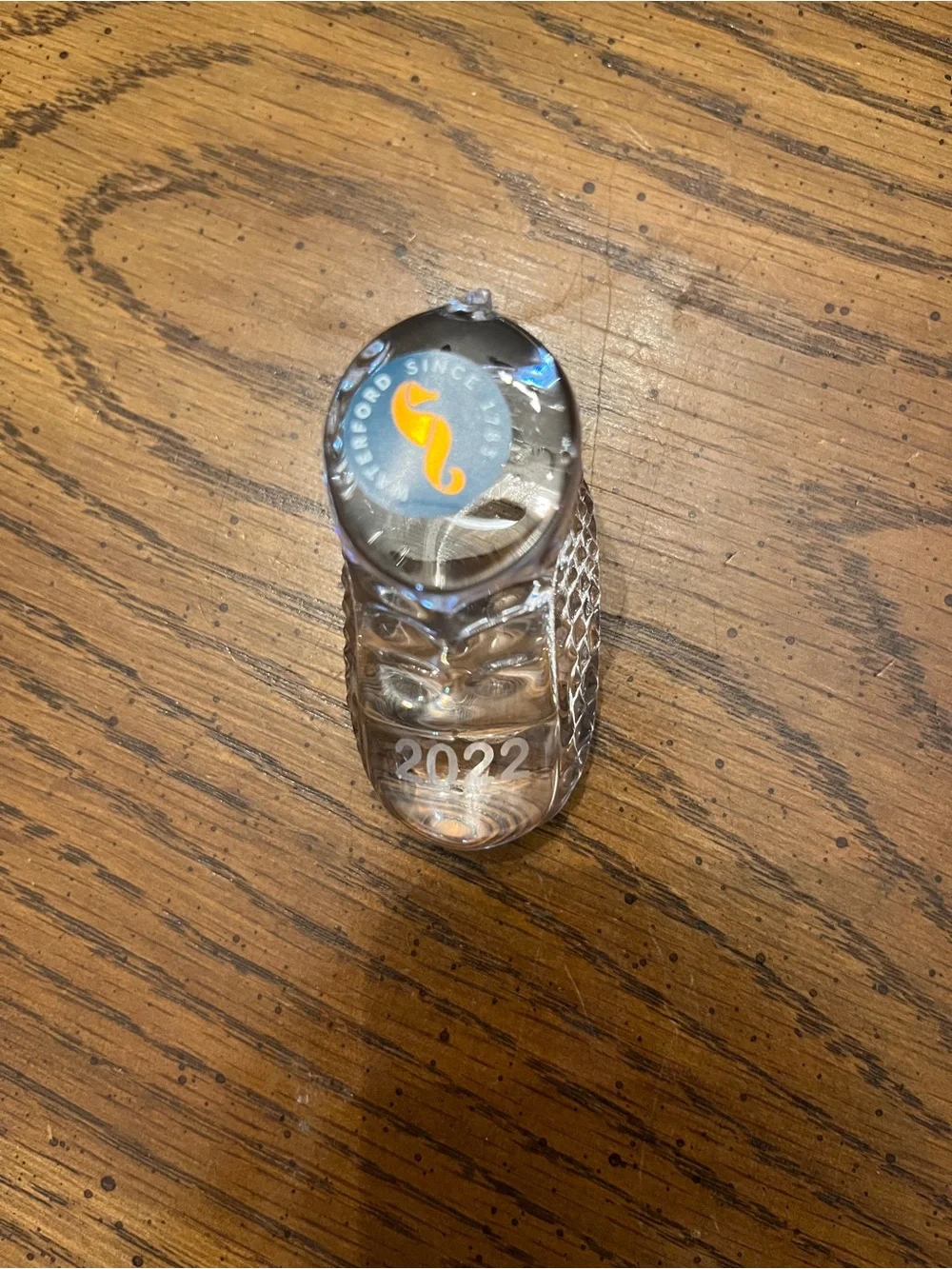 Waterford Baby Shoe Ornament with '2022' Detail, damaged